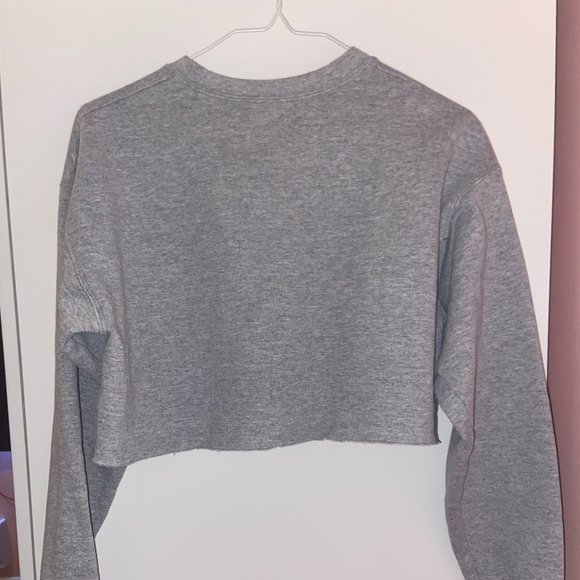 [2-Piece] Cropped Sweater + BABE Sweater || Grey - Picture 3 of 14